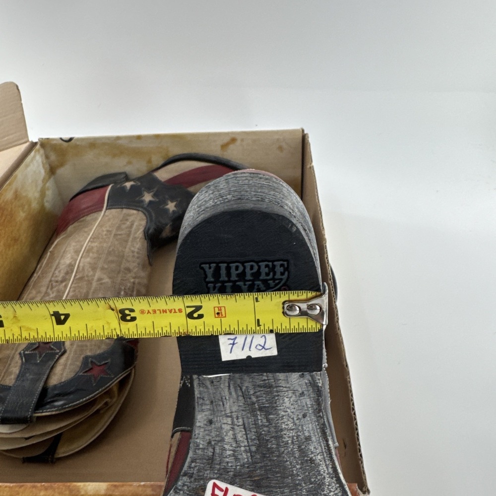 NWT Old Gringo Yippee Ki Yay 13" Boots 7.5B Leather Stars Stripes US Flag Read - Picture 8 of 16
